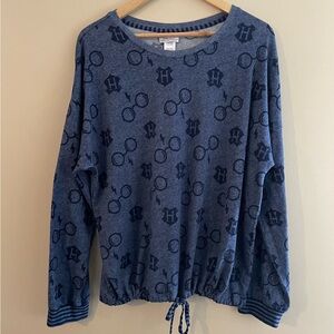 Wizarding World Official Harry Potter Glasses Hogwarts Women XL Blue Tshirt #557